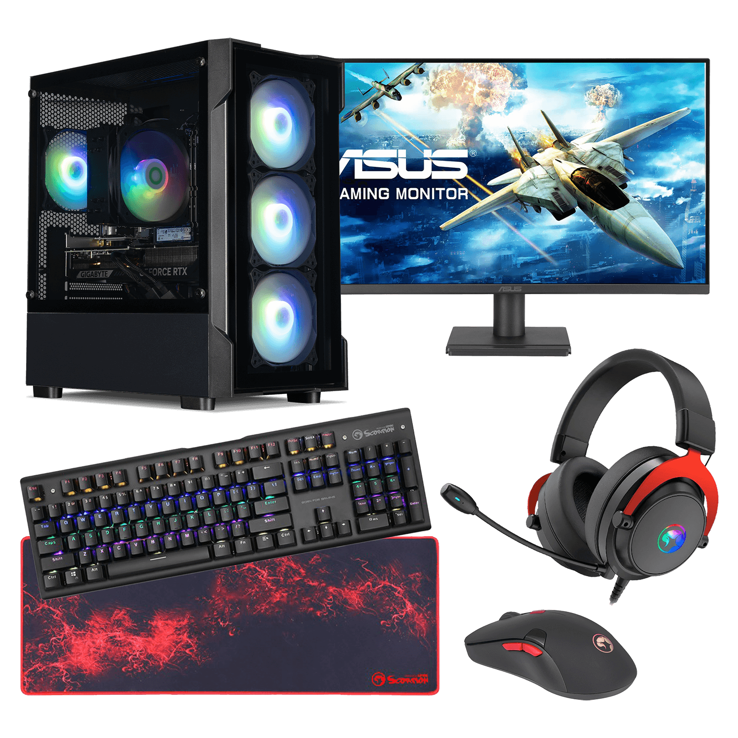 Image of Horizon Ryzen 5 RTX 5070 Pre-built Gaming PC bundle with ASUS Monitor